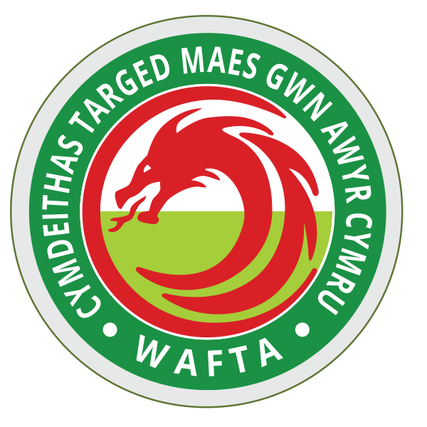 Welsh Field Target Association logo with a red dragon in a green circle